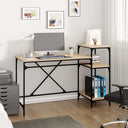 vidaXL Bureau schappen 135x50x90 bewerkt hout en ijzer sonoma eiken