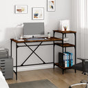vidaXL Bureau schappen 135x50x90 bewerkt hout en ijzer sonoma eiken