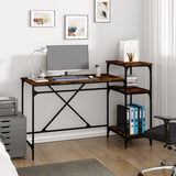 vidaXL Bureau schappen 135x50x90 bewerkt hout en ijzer sonoma eiken