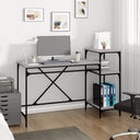 vidaXL Bureau schappen 135x50x90 bewerkt hout en ijzer sonoma eiken