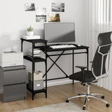 vidaXL Bureau schappen 135x50x90 bewerkt hout en ijzer sonoma eiken