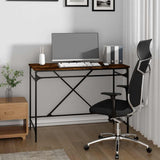vidaXL Bureau 100x50x75 cm bewerkt hout en ijzer zwart