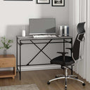 vidaXL Bureau 100x50x75 cm bewerkt hout en ijzer zwart