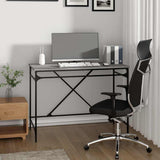 vidaXL Bureau 100x50x75 cm bewerkt hout en ijzer zwart