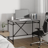 vidaXL Bureau 100x50x75 cm bewerkt hout en ijzer zwart