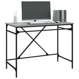 vidaXL Bureau 100x50x75 cm bewerkt hout en ijzer zwart