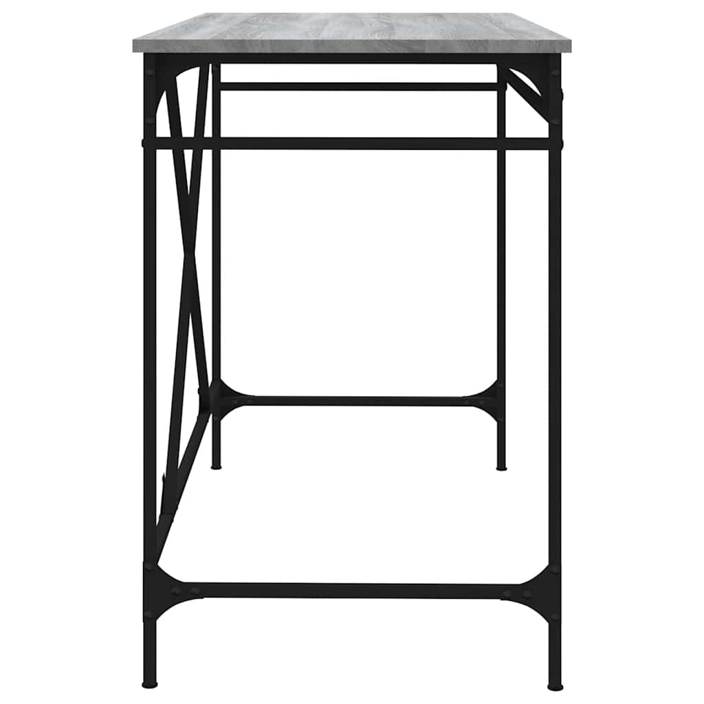 vidaXL Bureau 100x50x75 cm bewerkt hout en ijzer zwart
