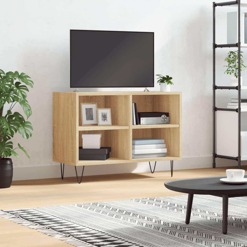 vidaXL Tv-meubel 69,5x30x50 cm bewerkt hout zwart