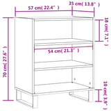 vidaXL Dressoir 57x35x70 cm bewerkt hout zwart