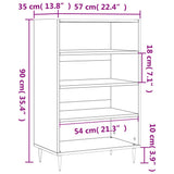 vidaXL Tall cabinet 57x35x90 cm engineered wood white