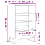 vidaXL Hoge kast 57x35x90 cm bewerkt hout wit