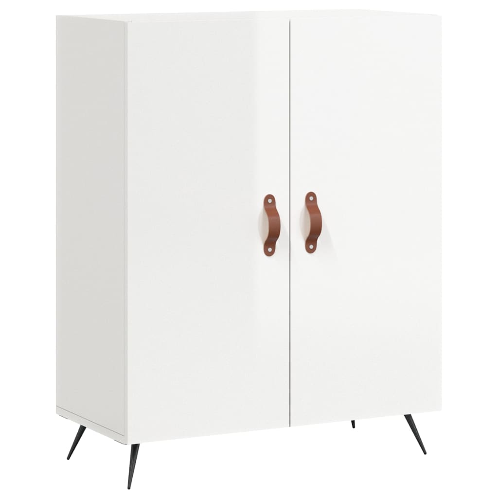 vidaXL Dressoir 69,5x34x90 cm bewerkt hout hoogglans wit