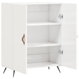 vidaXL Dressoir 69,5x34x90 cm bewerkt hout hoogglans wit