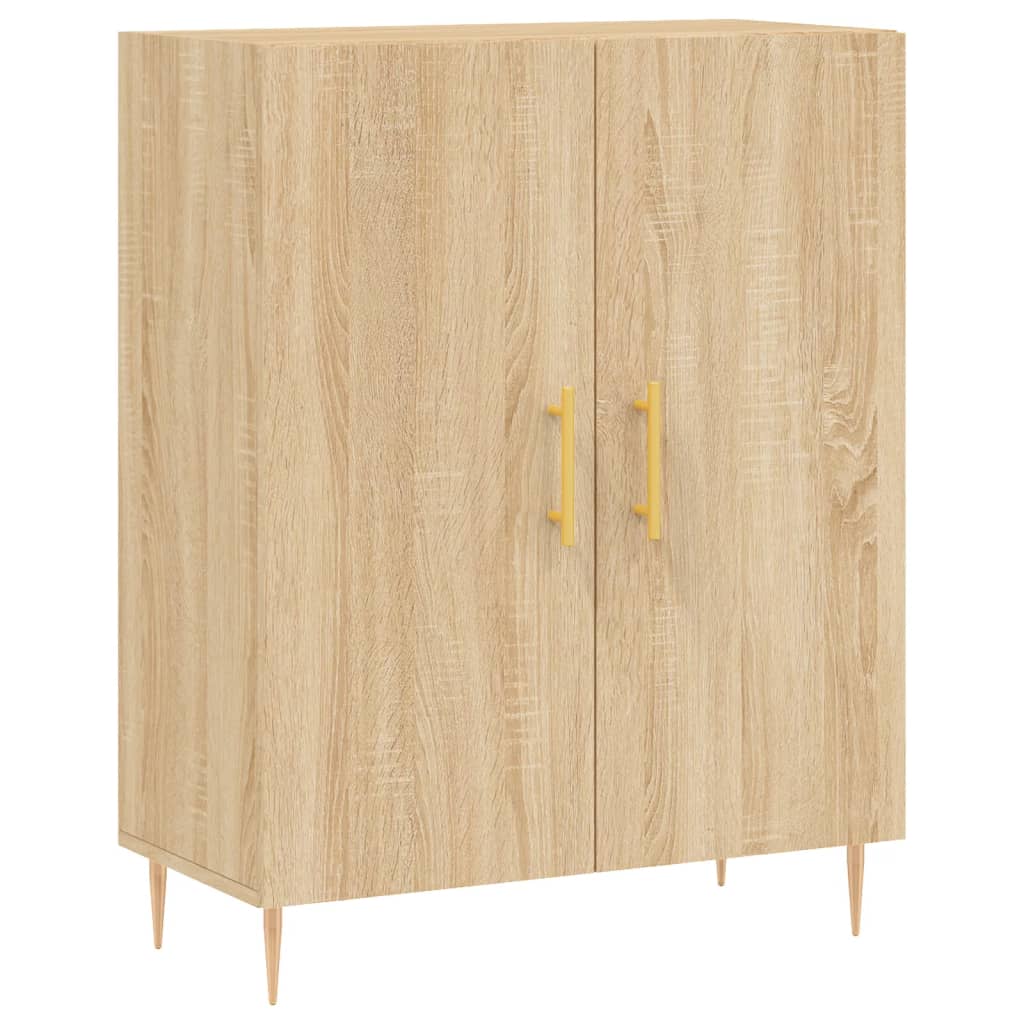 vidaXL Dressoir 69,5x34x90 cm bewerkt hout hoogglans wit