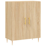 vidaXL Dressoir 69,5x34x90 cm bewerkt hout hoogglans wit