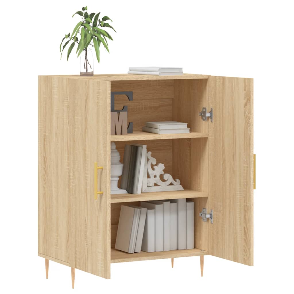 vidaXL Dressoir 69,5x34x90 cm bewerkt hout hoogglans wit