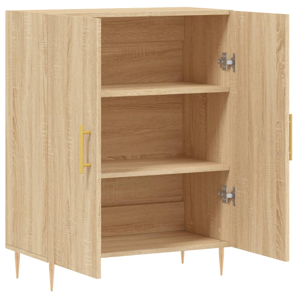 vidaXL Dressoir 69,5x34x90 cm bewerkt hout hoogglans wit