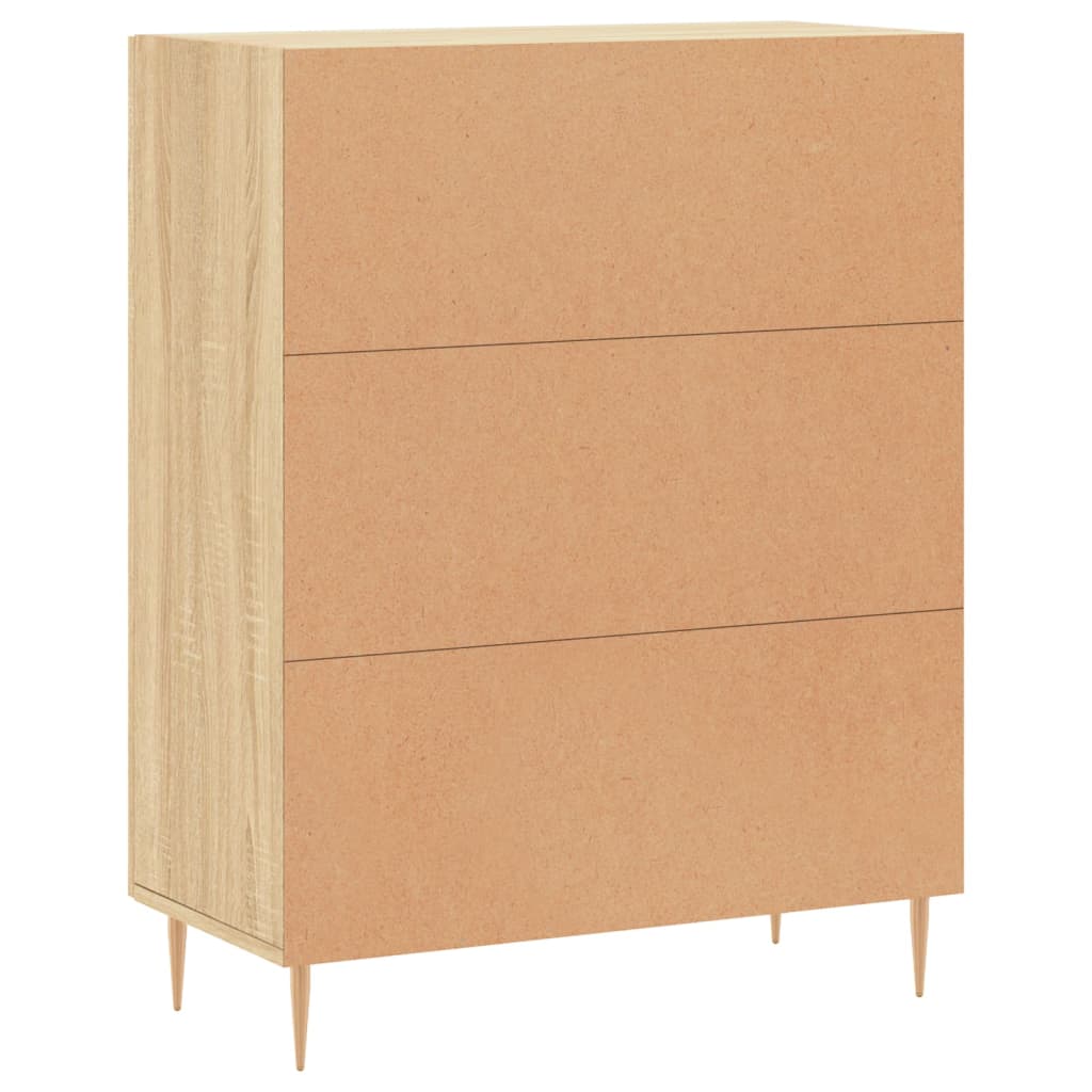 vidaXL Dressoir 69,5x34x90 cm bewerkt hout hoogglans wit