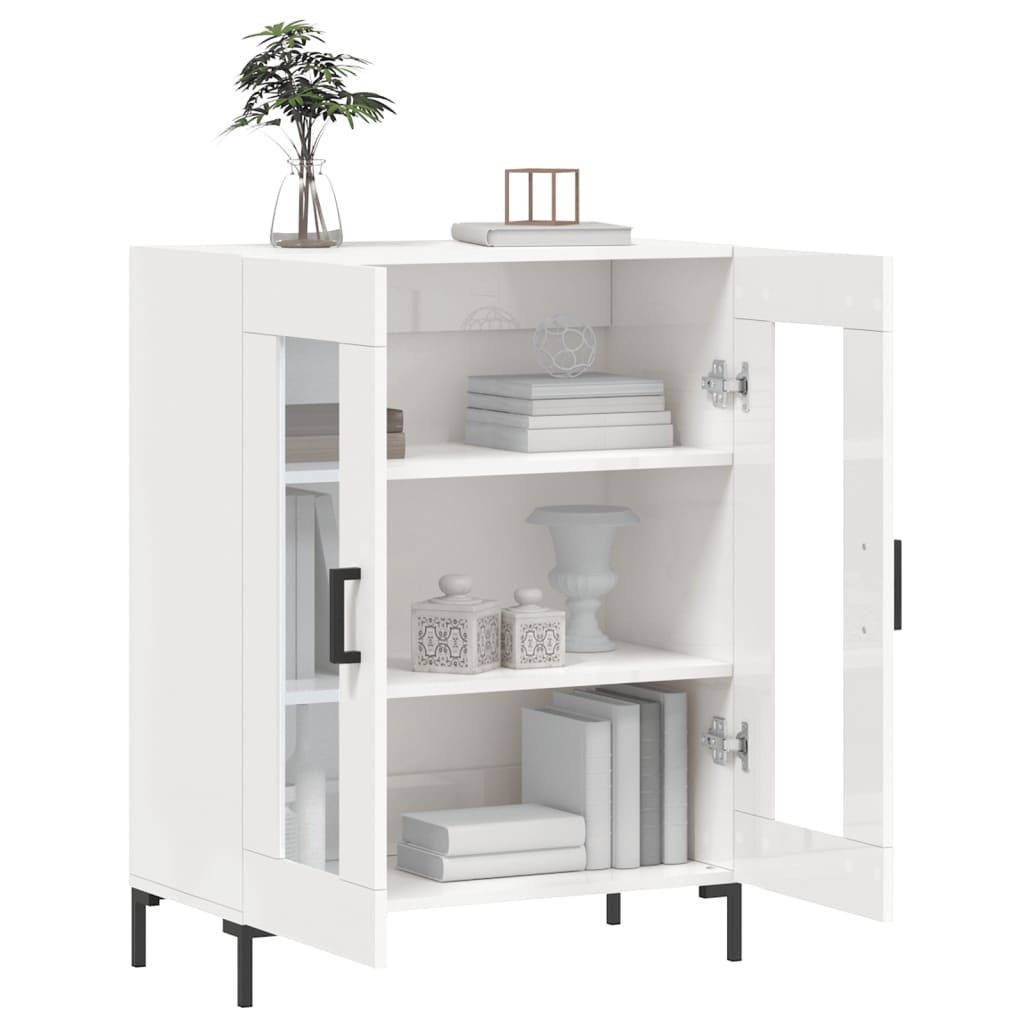 vidaXL Sideboard 69.5x34x90 cm engineered wood high gloss white
