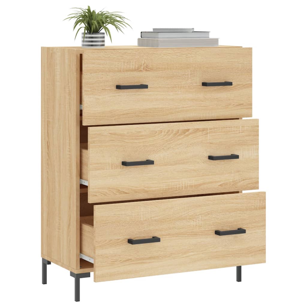 vidaXL Dressoir 69,5x34x90 cm bewerkt hout wit