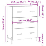 vidaXL Sideboard 69.5x34x90 cm engineered wood black