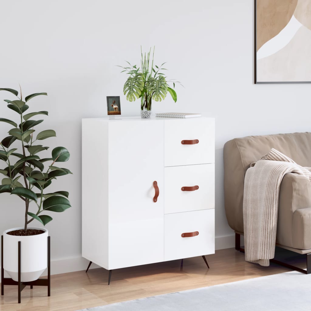 vidaXL Dressoir 69,5x34x90 cm bewerkt hout wit
