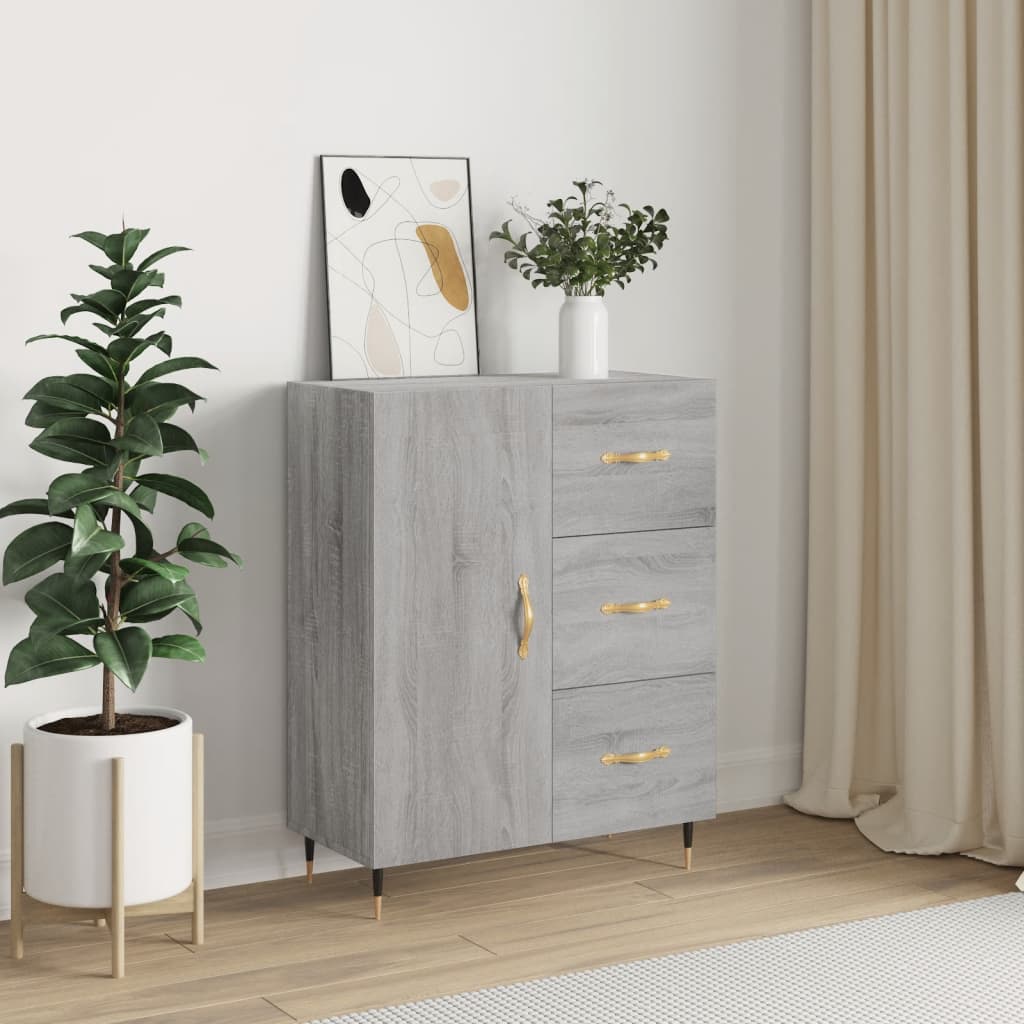 vidaXL Dressoir 69,5x34x90 cm bewerkt hout wit