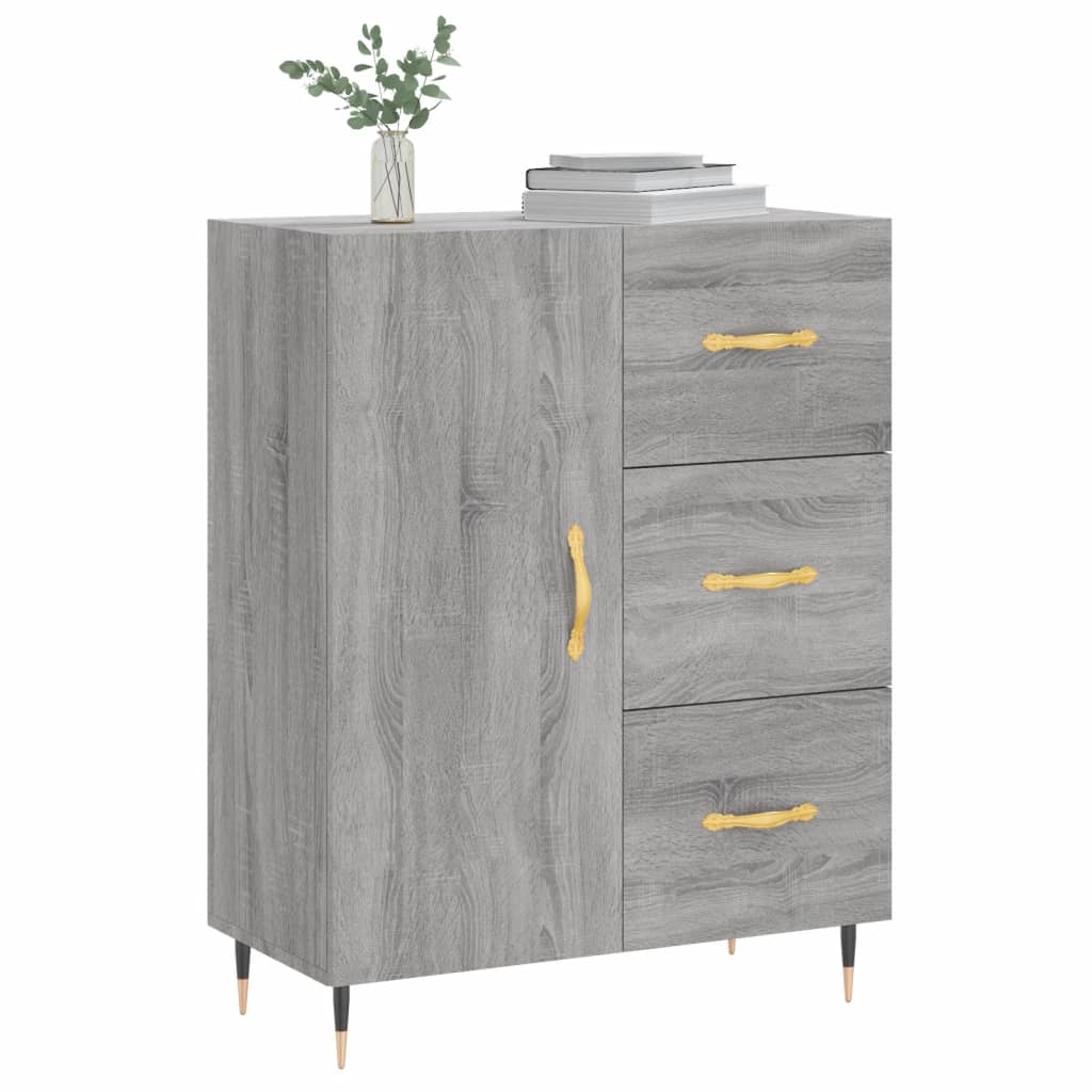 vidaXL Dressoir 69,5x34x90 cm bewerkt hout wit