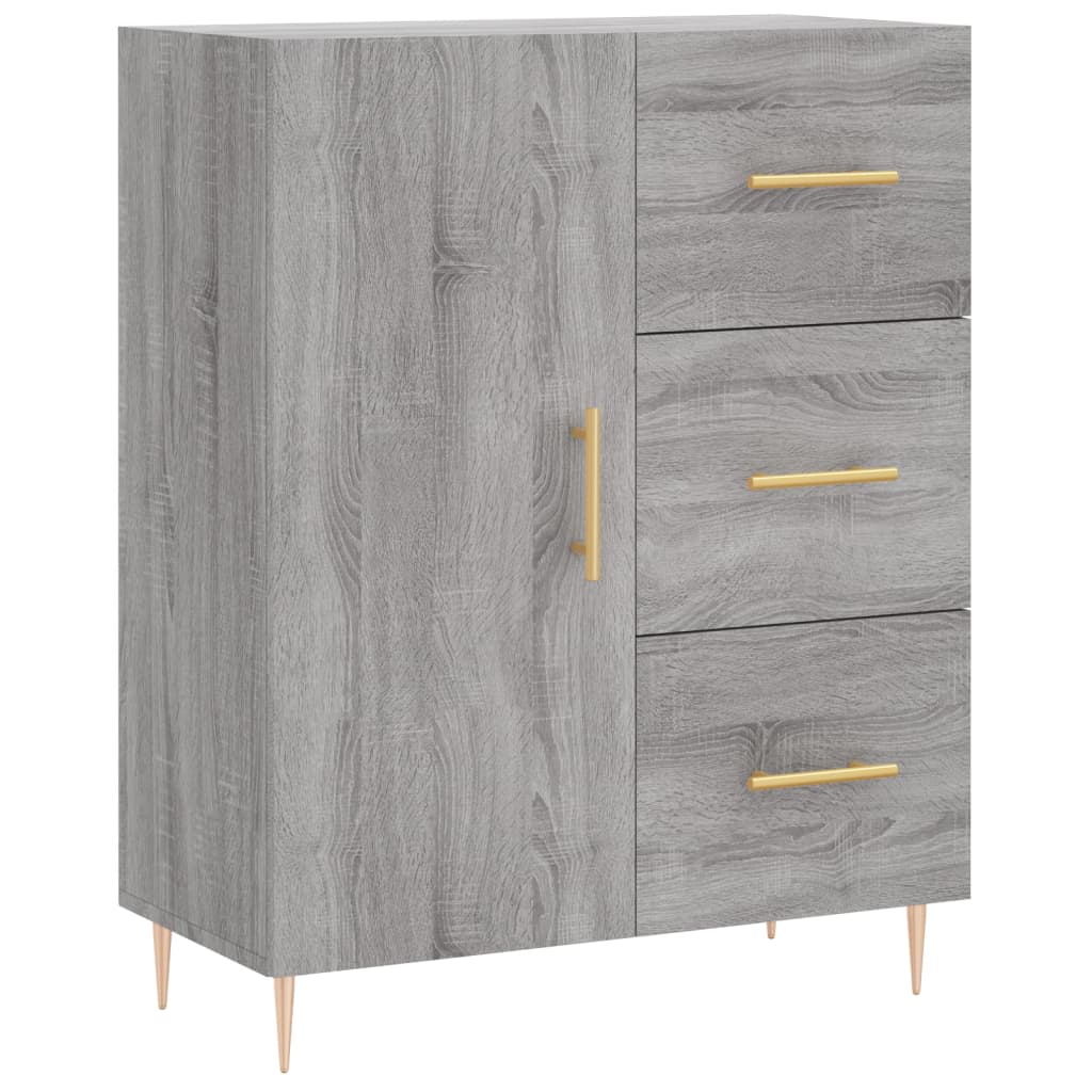 vidaXL Dressoir 69,5x34x90 cm bewerkt hout grijs sonoma eikenkleurig