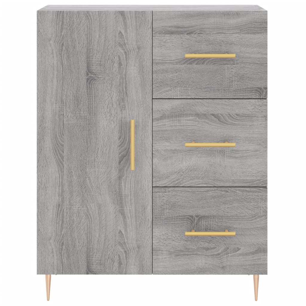 vidaXL Dressoir 69,5x34x90 cm bewerkt hout grijs sonoma eikenkleurig