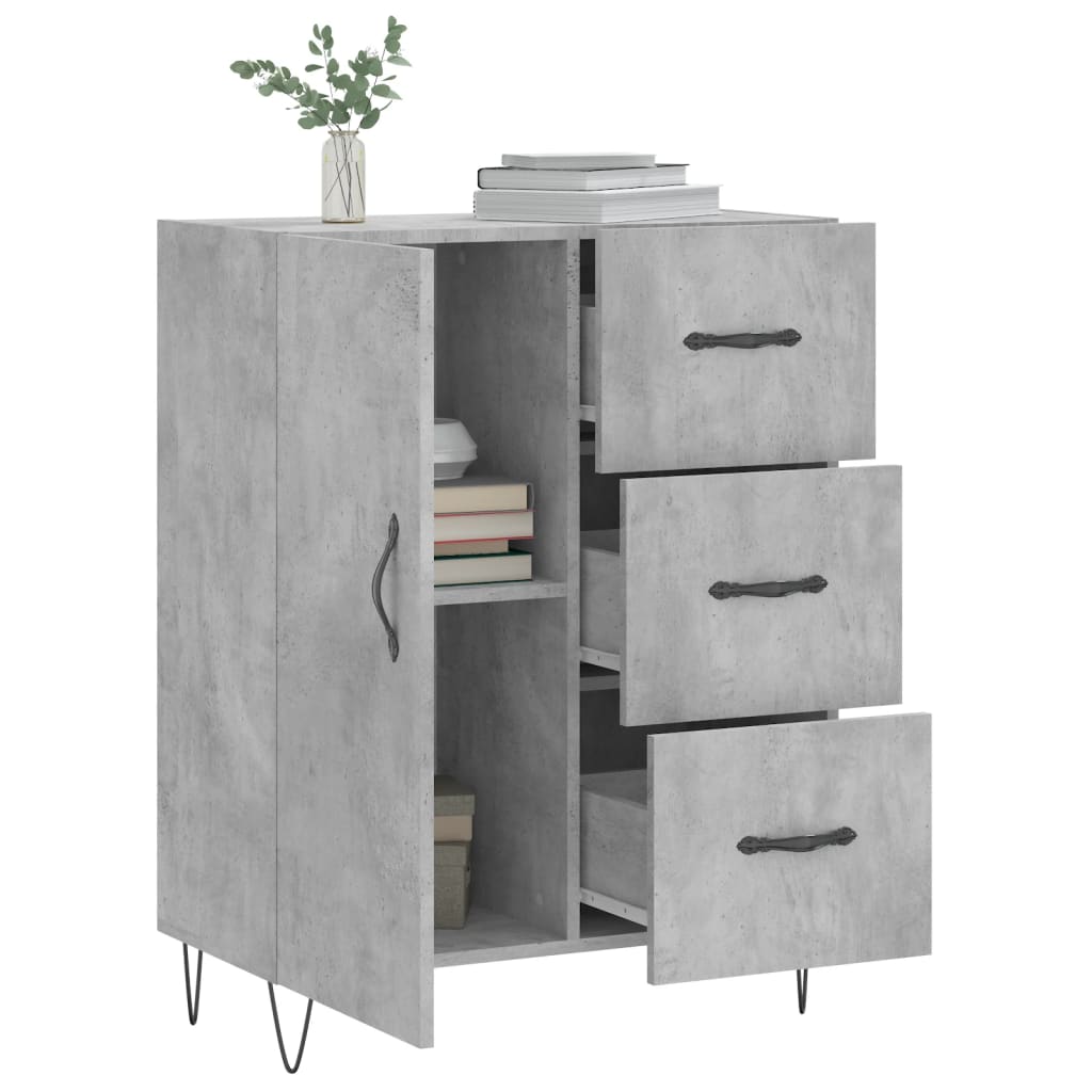 vidaXL Dressoir 69,5x34x90 cm bewerkt hout zwart
