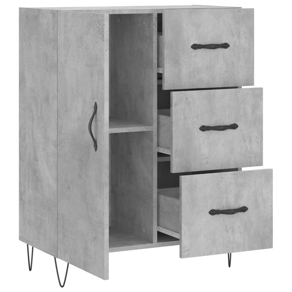 vidaXL Dressoir 69,5x34x90 cm bewerkt hout zwart