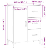 vidaXL Dressoir 69,5x34x90 cm bewerkt hout hoogglans wit