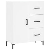 vidaXL Dressoir 69,5x34x90 cm bewerkt hout hoogglans wit