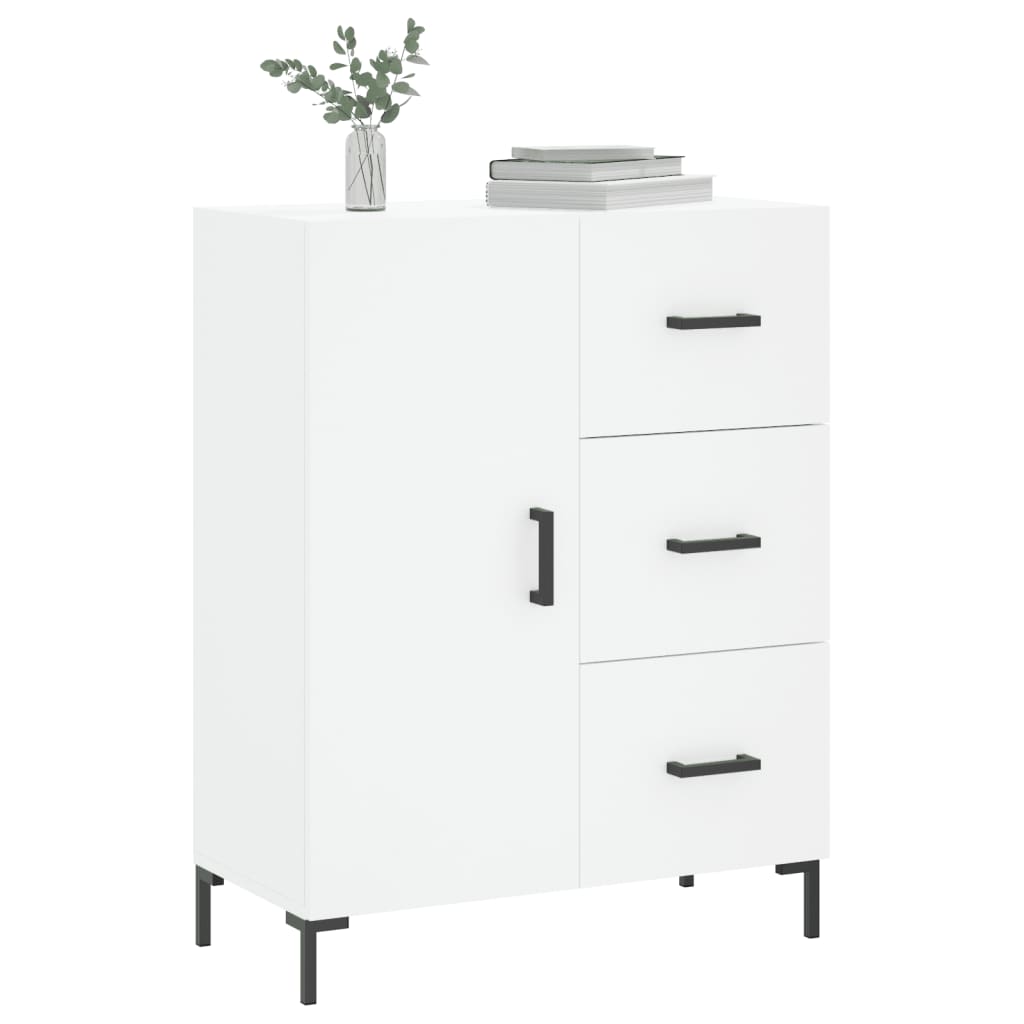 vidaXL Dressoir 69,5x34x90 cm bewerkt hout hoogglans wit