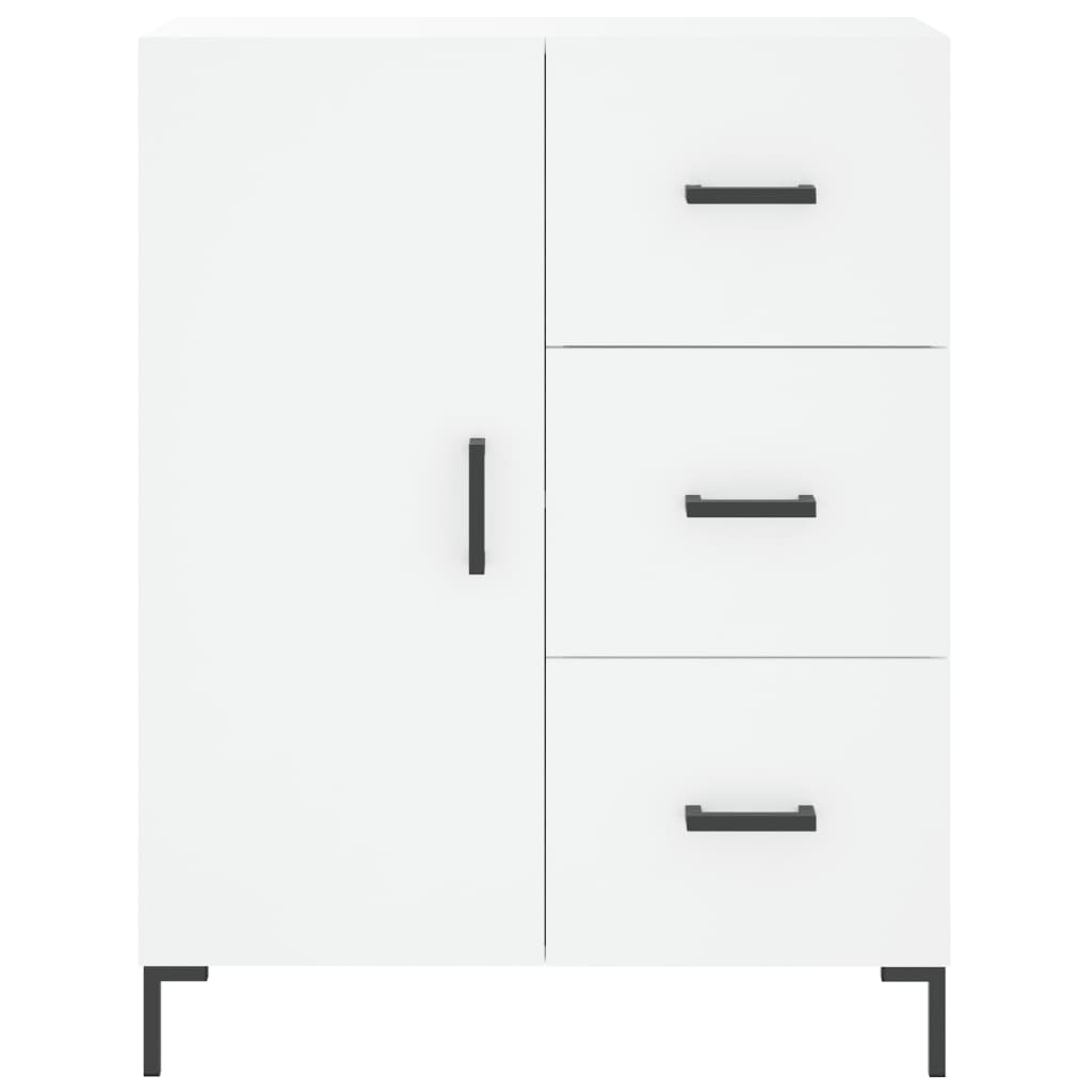 vidaXL Dressoir 69,5x34x90 cm bewerkt hout hoogglans wit