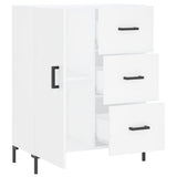 vidaXL Dressoir 69,5x34x90 cm bewerkt hout hoogglans wit