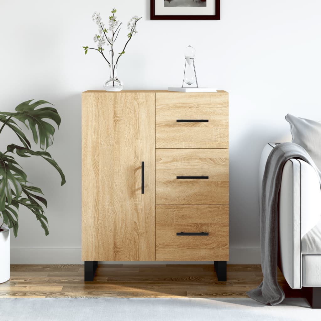 vidaXL Dressoir 69,5x34x90 cm bewerkt hout wit