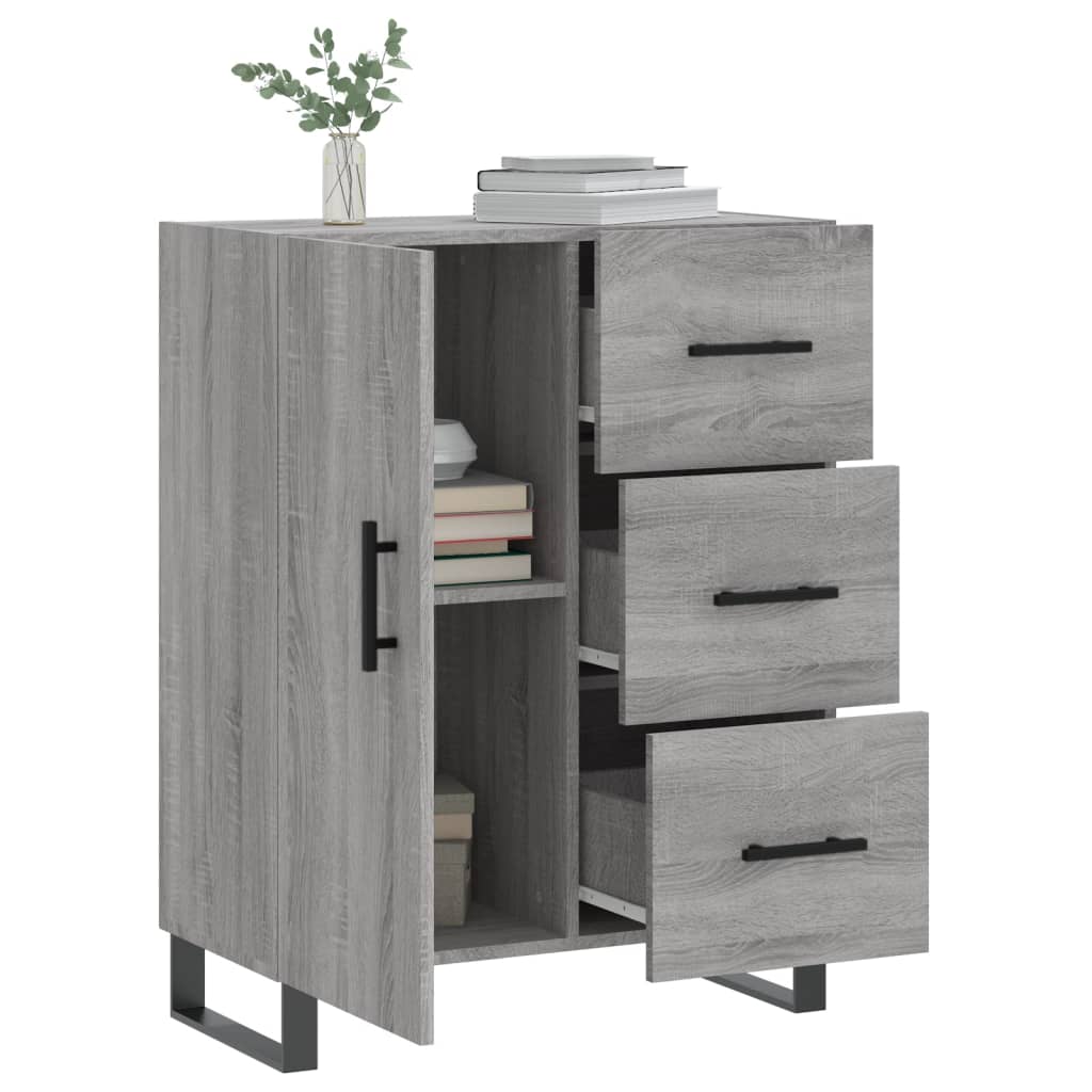 vidaXL Dressoir 69,5x34x90 cm bewerkt hout wit