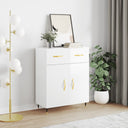 vidaXL Dressoir 69,5x34x90 cm bewerkt hout hoogglans wit