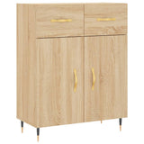 vidaXL Dressoir 69,5x34x90 cm bewerkt hout hoogglans wit