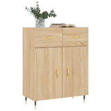 vidaXL Dressoir 69,5x34x90 cm bewerkt hout hoogglans wit
