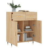 vidaXL Dressoir 69,5x34x90 cm bewerkt hout hoogglans wit