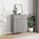 vidaXL Dressoir 69,5x34x90 cm bewerkt hout hoogglans wit