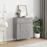 vidaXL Dressoir 69,5x34x90 cm bewerkt hout hoogglans wit