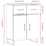 vidaXL Dressoir 69,5x34x90 cm bewerkt hout wit