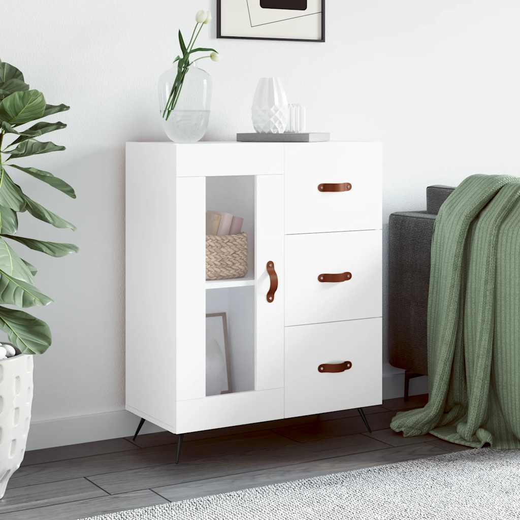 vidaXL Dressoir 69,5x34x90 cm bewerkt hout wit