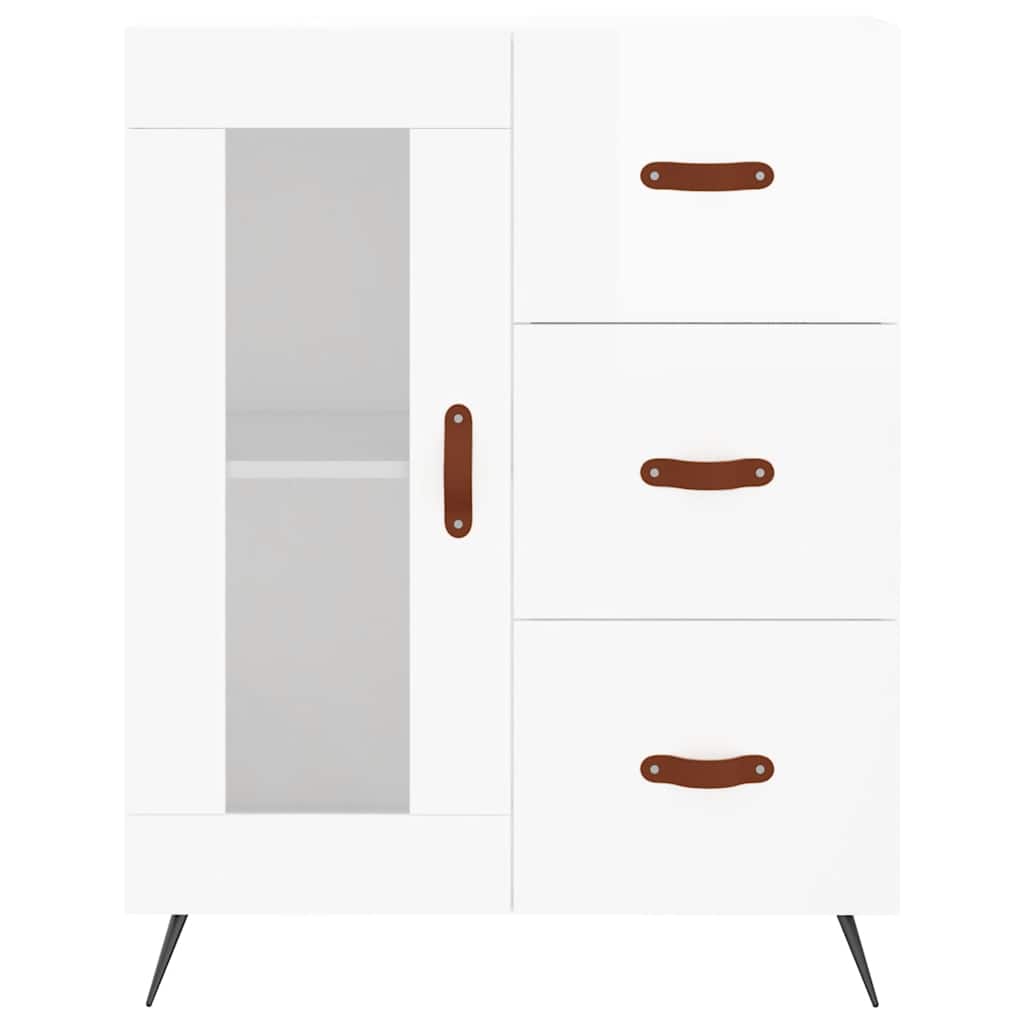vidaXL Dressoir 69,5x34x90 cm bewerkt hout wit