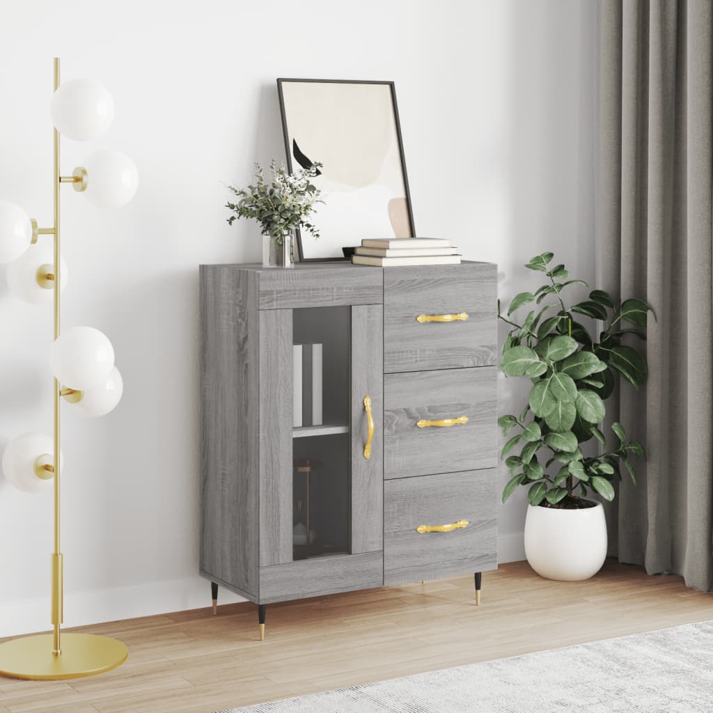 vidaXL Dressoir 69,5x34x90 cm bewerkt hout wit
