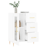 vidaXL Dressoir 69,5x34x90 cm bewerkt hout hoogglans wit